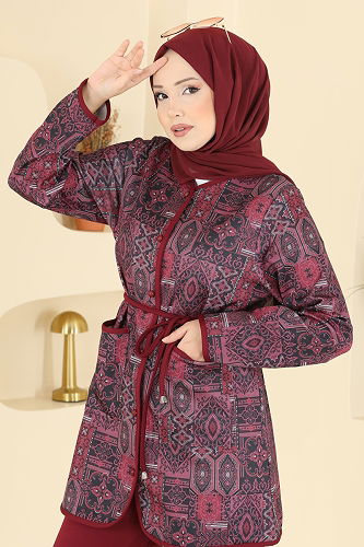 moda selvim Combined 8019TEG847 Burgundy - Thumbnail