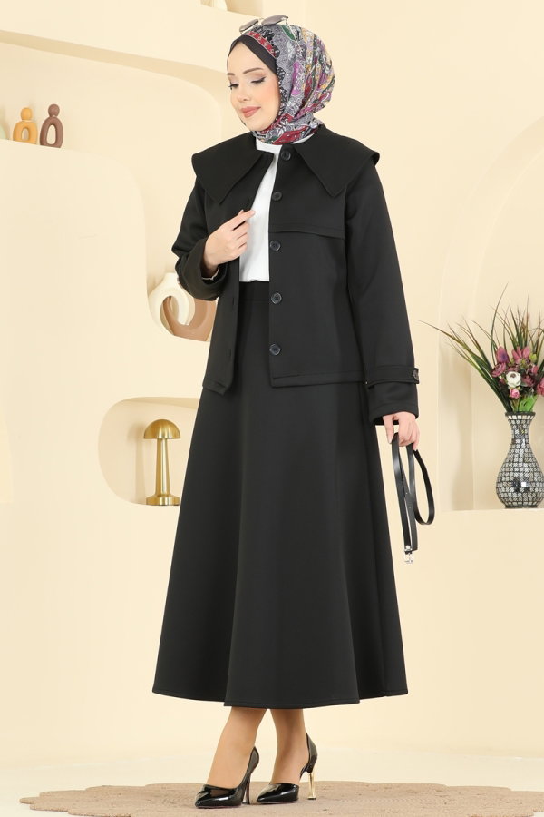 Modaselvim الاطقم طقم أسود 8021TEG847