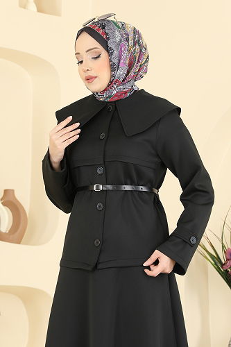 moda selvim طقم أسود 8021TEG847 - Thumbnail