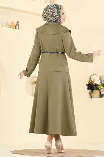 moda selvim طقم أخضر عفني فاتح 8021TEG847 - Thumbnail