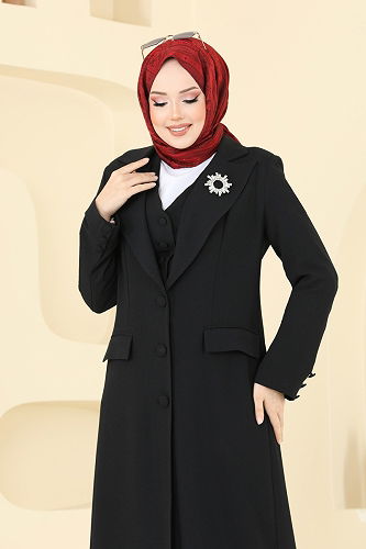 moda selvim طقم أسود 8036AB368 - Thumbnail