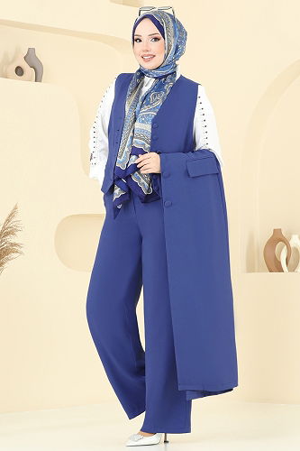 moda selvim طقم ازرق 8036AB368 - Thumbnail