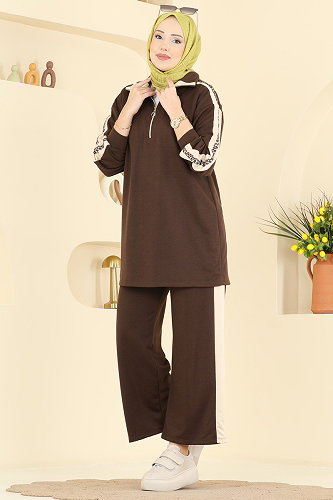 moda selvim طقم بني 8036TEG847 - Thumbnail