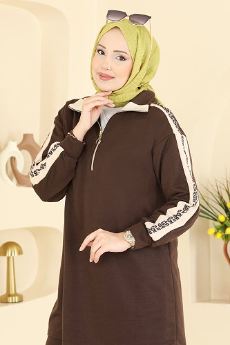 moda selvim طقم بني 8036TEG847 - Thumbnail