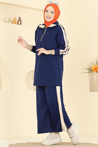 moda selvim Combined 8036TEG847 Light Navy Blue - Thumbnail