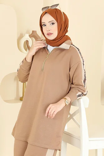 moda selvim طقم بيج 8036TEG847 - Thumbnail