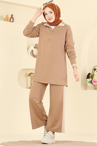 moda selvim طقم بيج 8036TEG847 - Thumbnail