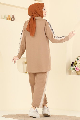 moda selvim طقم بيج 8036TEG847 - Thumbnail