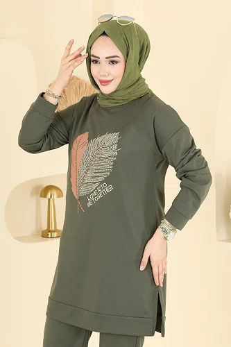 moda selvim Combined 8040UZ662 Dark Khaki - Thumbnail