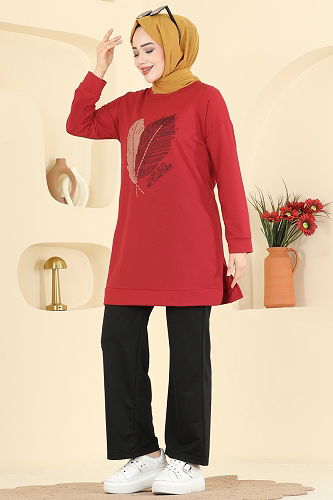 moda selvim Combined 8040UZ662 Red & Black - Thumbnail