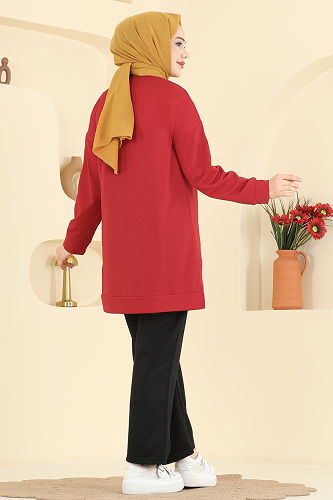 moda selvim طقم أحمر و أسود 8040UZ662 - Thumbnail