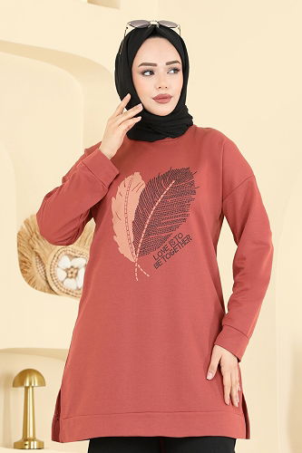 moda selvim طقم قرميدي أسود 8040UZ662 - Thumbnail