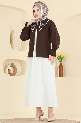 moda selvim Combined 8045TEG847 Brown&Ekru - Thumbnail