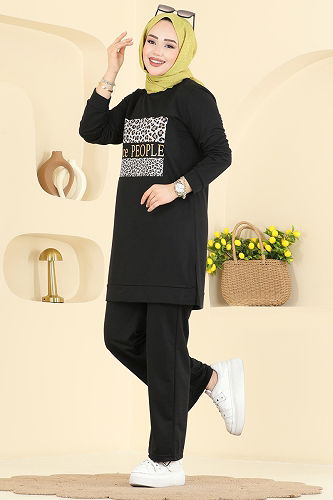 moda selvim طقم أسود 8050UZ662 - Thumbnail