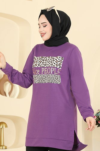 moda selvim Combined 8050UZ662 Lilac & Black - Thumbnail