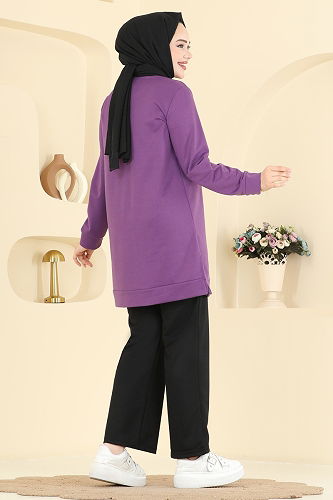 moda selvim Combined 8050UZ662 Lilac & Black - Thumbnail