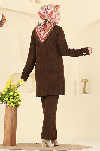 moda selvim طقم بني 8052OZN1046 - Thumbnail