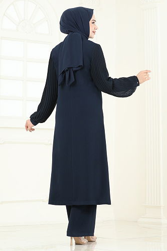 moda selvim طقم كحلي 8058ABK1075 - Thumbnail