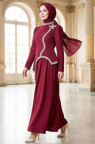 moda selvim Combined 8060YG95 Burgundy - Thumbnail