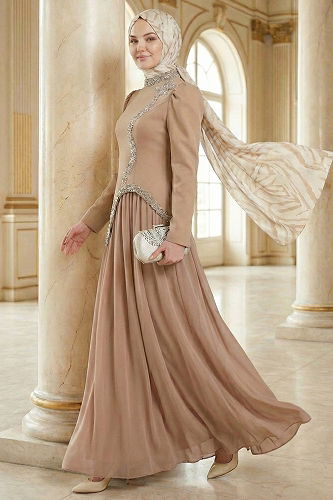 moda selvim طقم بيج 8060YG95 - Thumbnail