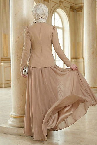 moda selvim طقم بيج 8060YG95 - Thumbnail