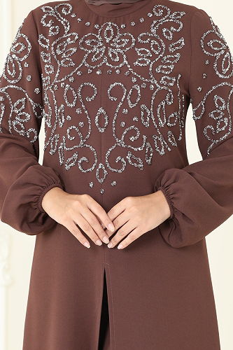 moda selvim طقم بني 8062ABK1075 - Thumbnail