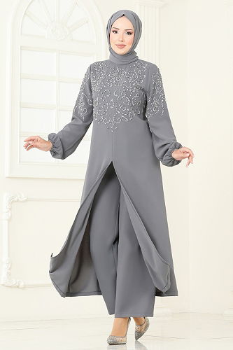 moda selvim طقم رمادي 8062ABK1075 - Thumbnail