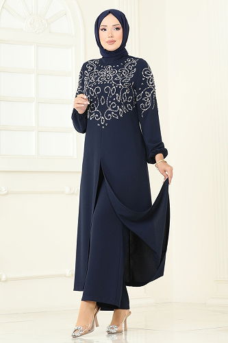 moda selvim طقم كحلي 8062ABK1075 - Thumbnail