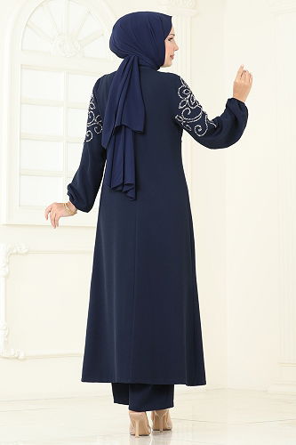 moda selvim طقم كحلي 8062ABK1075 - Thumbnail