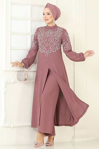 moda selvim طقم وردي 8062ABK1075 - Thumbnail