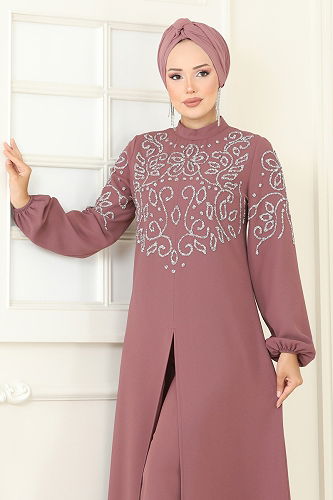 moda selvim طقم وردي 8062ABK1075 - Thumbnail