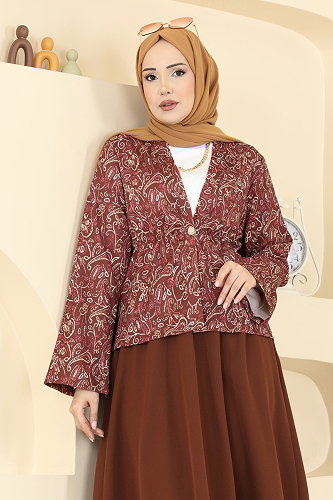 moda selvim طقم بني 8062TEG847 - Thumbnail