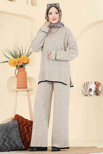 moda selvim طقم بيج 8071KLB1050 - Thumbnail