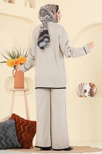 moda selvim طقم بيج 8071KLB1050 - Thumbnail