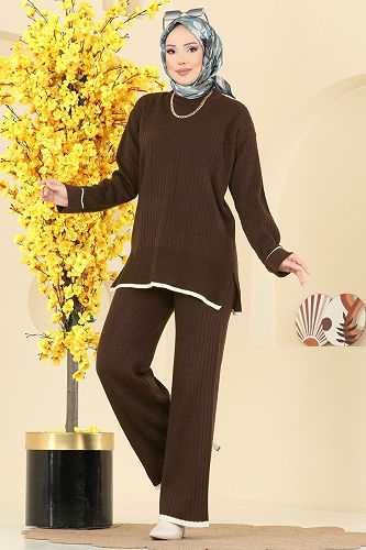 moda selvim طقم بني 8071KLB1050 - Thumbnail