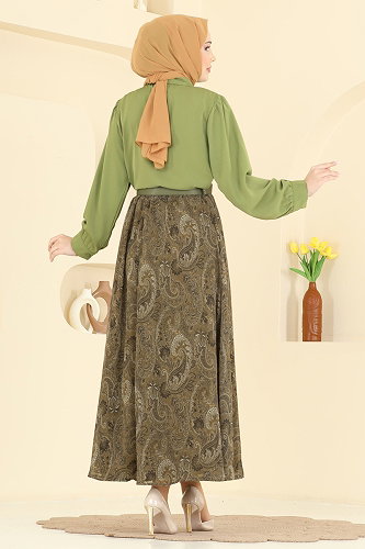 moda selvim Combined 8076TEG847 Almond Green - Thumbnail