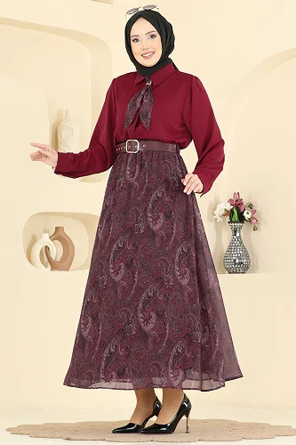 moda selvim Combined 8076TEG847 Burgundy - Thumbnail