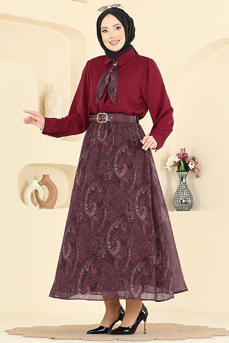 moda selvim Combined 8076TEG847 Burgundy - Thumbnail