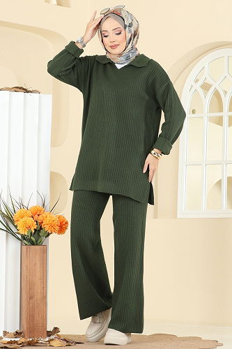 moda selvim طقم اخضر عفني 8080KLB1050 - Thumbnail