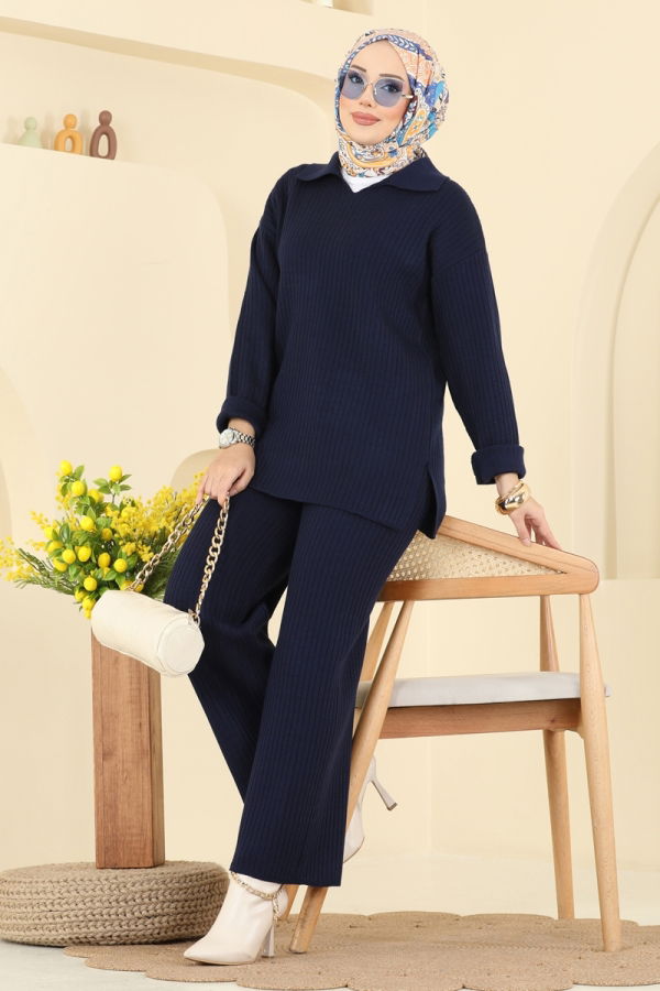 Modaselvim Hijab Combinations Combined 8080KLB1050 Navy Blue