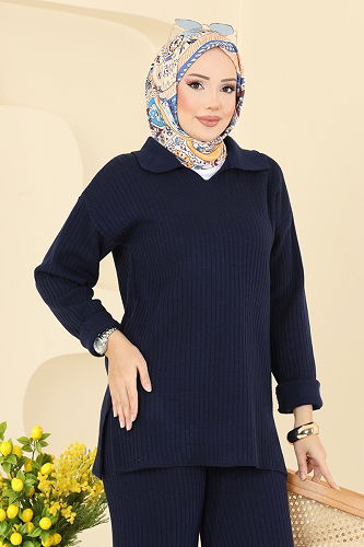 moda selvim طقم كحلي 8080KLB1050 - Thumbnail