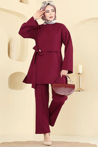 moda selvim Combined 8085TEG847 Burgundy - Thumbnail