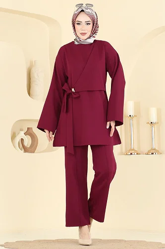 moda selvim Combined 8085TEG847 Burgundy - Thumbnail