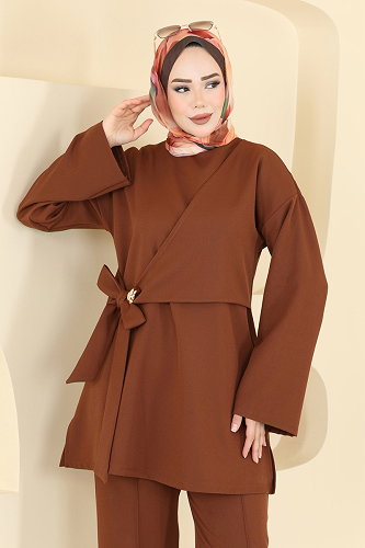 moda selvim طقم عسلي 8085TEG847 - Thumbnail