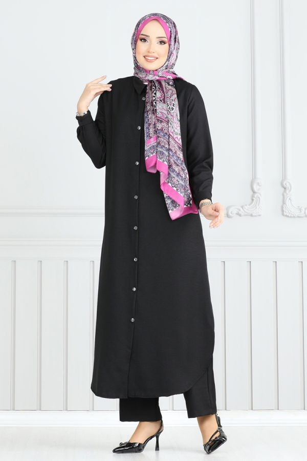 Modaselvim خصم صافٍ20%+20% في سلة التسوق طقم أسود 808OZN1046