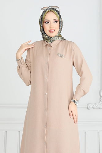 moda selvim طقم بيج 808OZN1046 - Thumbnail