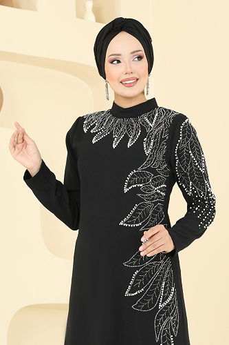 moda selvim طقم أسود 8098ABK1075 - Thumbnail