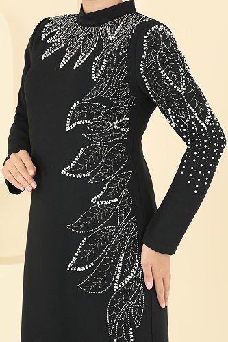 moda selvim طقم أسود 8098ABK1075 - Thumbnail