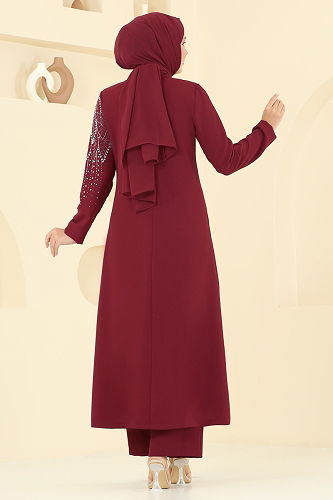 moda selvim Combined 8098ABK1075 Burgundy - Thumbnail