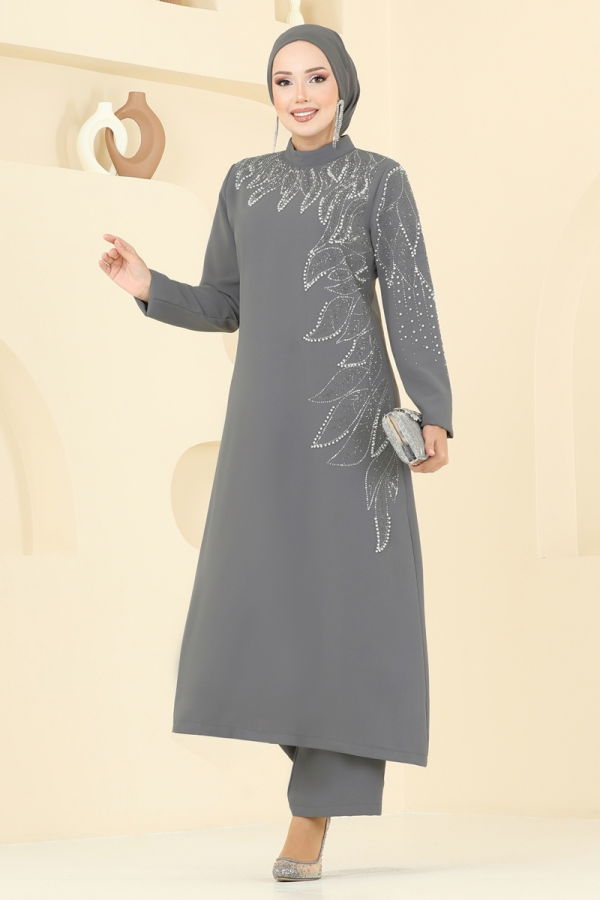 Modaselvim خصم صافٍ20%+20% في سلة التسوق طقم رمادي 8098ABK1075